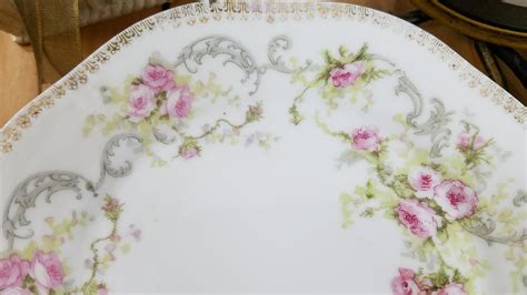 Antique Z S C Bavaria Pink Roses Dessert Plate Zeh Scherzer Bavaria