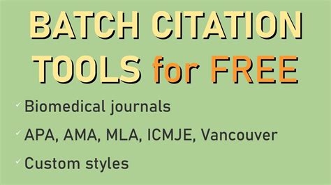 Batch Citation Tools For Pubmed Articles Apa Ama Mla Icmje And