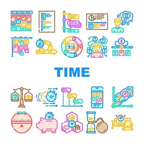 Premium Vector Time Management Schedule Task Icons Set Vector