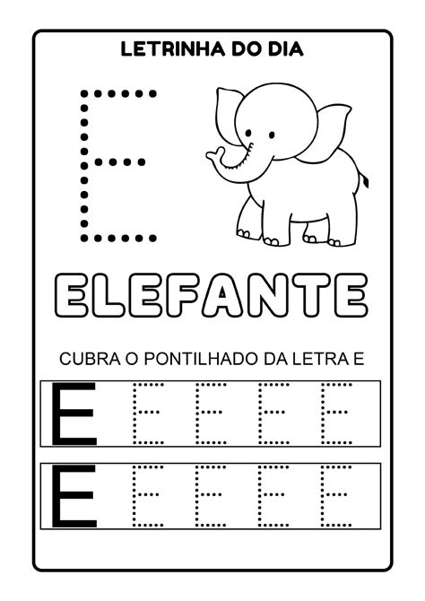 Atividade Letra E Pontilhado - Atividade de Letra Pontilhada - E | Atividades com a letrinha e, Vogal ...