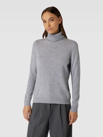 Christian Berg Woman Kaschmirpullover In Melierter Optik Mittelgrau