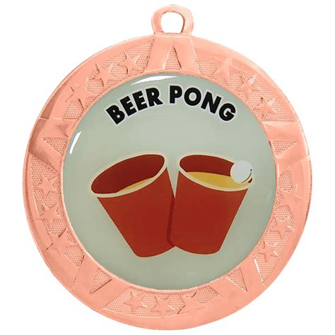 Beer Pong T Series Medals With A Bronze Frame And 2 Inch Epoxy Insert