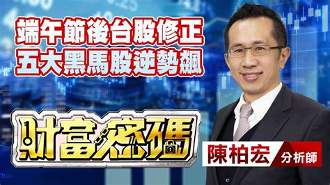 中視【財富密碼】20230627 陳柏宏：端午節後台股修正 五大黑馬股逆勢飆 中視新聞 財富密碼 Youtube