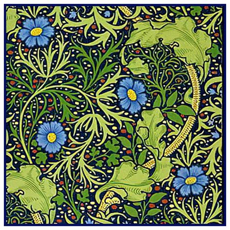 William Morris Seaweed Design Detail Design Counted Cross Stitch Patte