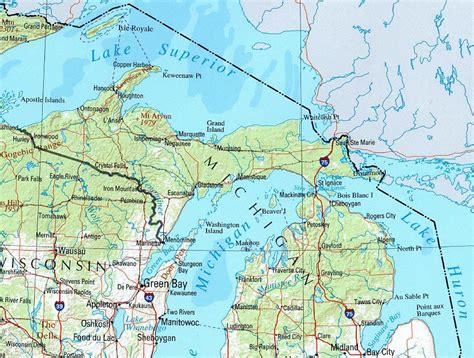 Upper Peninsula Michigan Cities Map