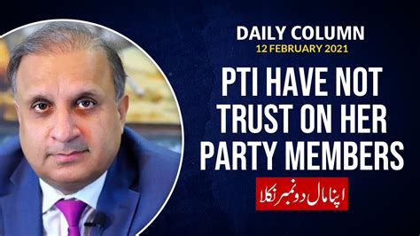 Pti Have Not Trust On Her Party Members Senate Polls Daily Column