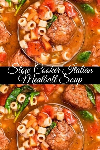 Slow Cooker Italian Meatball Soup Food Menu