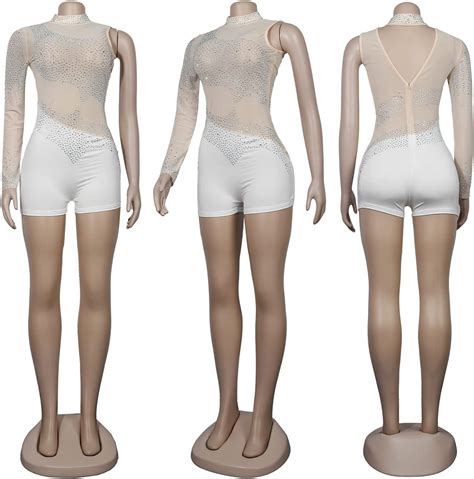 Buy PORRCEY Sexy Women Hot Drilling Process Jumpsuit Tights Party Club Night Online At Lowest