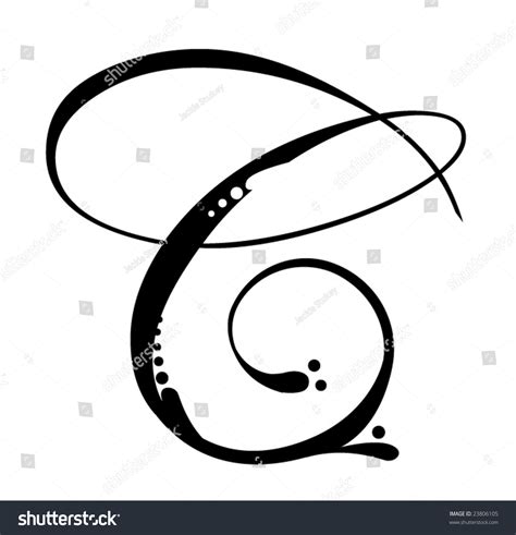 Letter C - Script Stock Vector Illustration 23806105 : Shutterstock