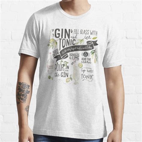 Gin Tonic Recipe In Watercolor T Shirt For Sale By Junkydotcom