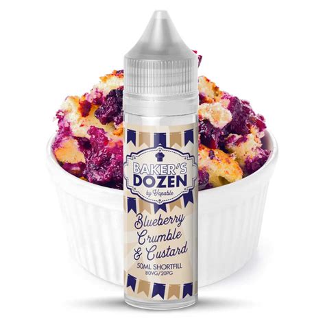 Blueberry Crumble And Custard Bakers Dozen Shortfill Free Nic Shot