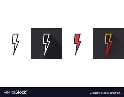 Linear Lightning Bolt Icon Electric Royalty Free Vector