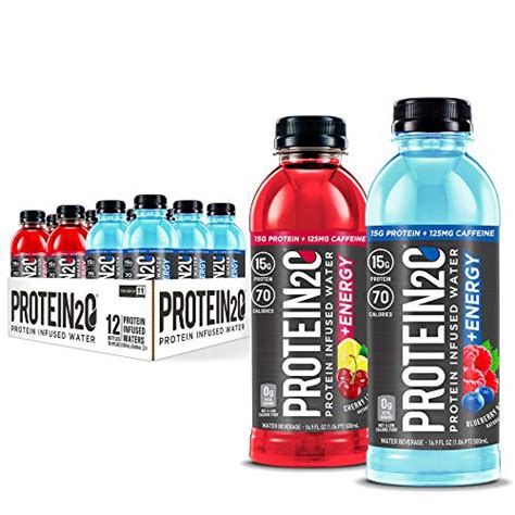 Protein2o 15g Whey Protein Infused Water Plus Energy Variety Pack 169 Oz Bottle 12 Count