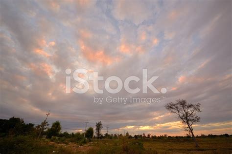 Farmland And The Cloudy Sunset Stock Photo Royalty Free Freeimages