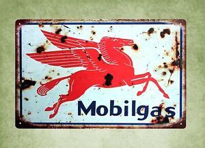 Mobil Oil Pegasus Gas Tin Metal Sign Retro Auto Signs EBay