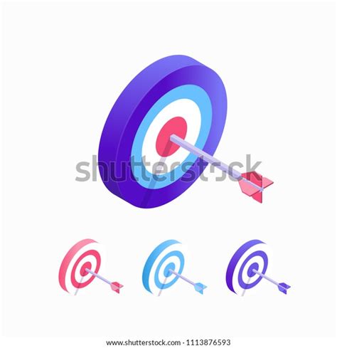 Arrow Target Isometric Vector Design Hitting Stock Vector Royalty Free