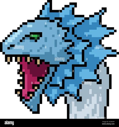 Vector Pixel Art Monster Head Isolated Cartoon Stock Vector Image And Art Alamy