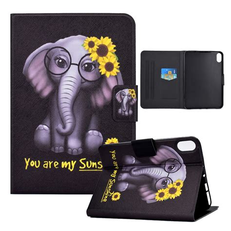 For Lenovo Legion Y700 Electric Pressed Smart Leather Tablet Case Chrysanthemum Elephant