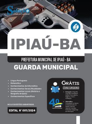 Apostila Prefeitura de Ipiaú BA 2024 Guarda Municipal Trilha do