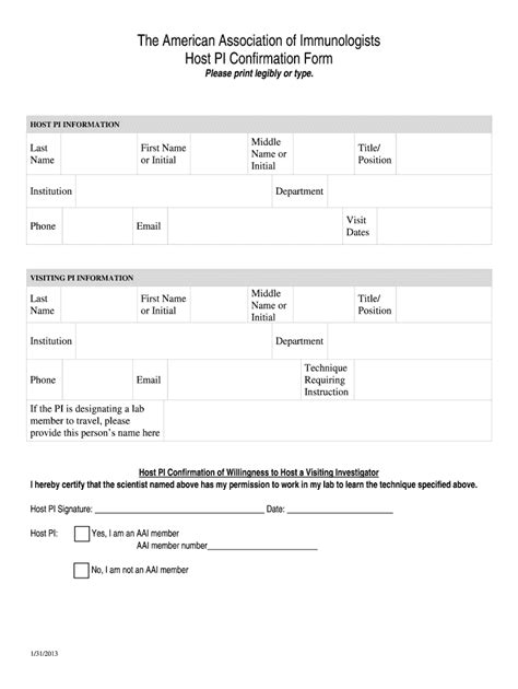 Fillable Online Aai Host PI Confirmation Form Fax Email Print PdfFiller