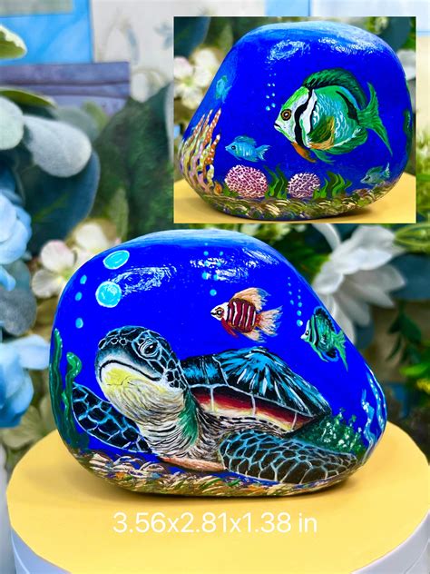 Sea Turtle Painted Rock Gentle Sea Turtle Beckon To You In The