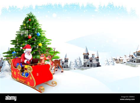 santa claus with christmas tree in iceland Stock Photo - Alamy