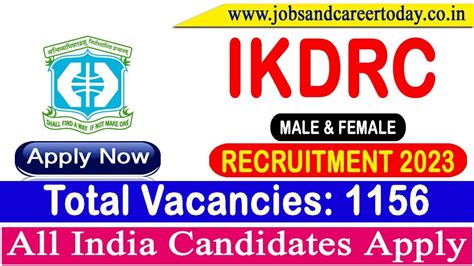 IKDRC Recruitment 2023 1156 Laboratory Assistant Staff Nurse And