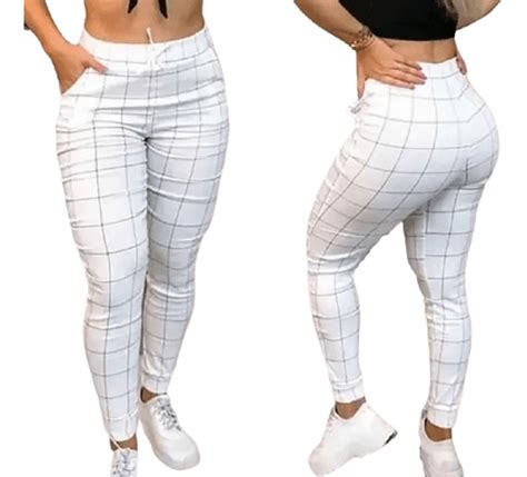 Kit 7 Calça Jogger Xadrez Bengaline Sarja Feminina C punho Frete grátis