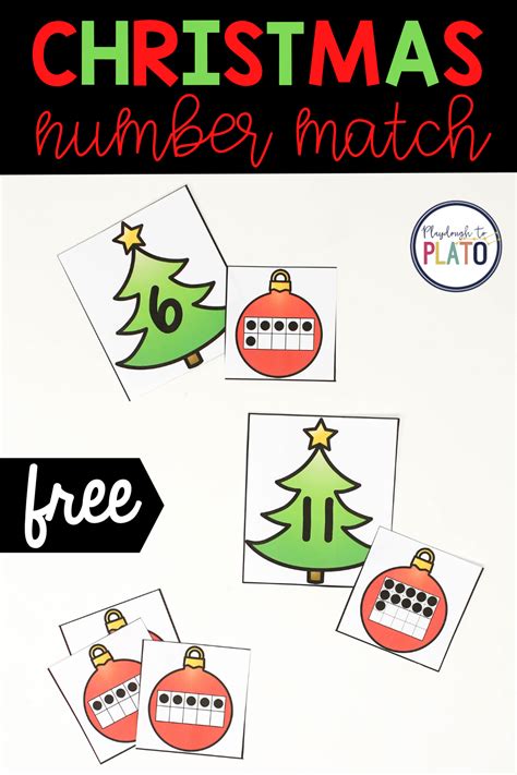 Christmas Tree Number Match Up Christmas Math Activities Kindergarten