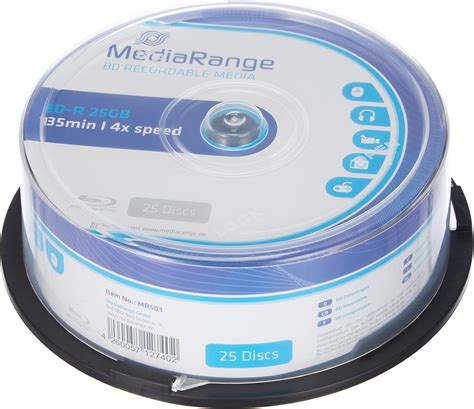 MediaRange BD R 25 GB Recordable Blu Ray BD R Pack Of 25 Amazon Co