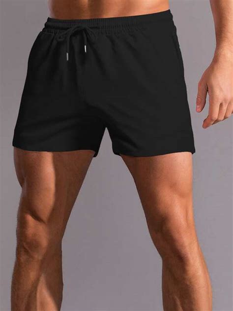 Manfinity Basics Hombres Shorts Unicolor De Cintura Con Cord N Moda