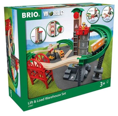 BRIO World Lift and Load Warehouse Set 33887 togsæt med togbane