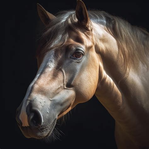 Um Cavalo Uma Mancha Branca No Rosto Foto Premium