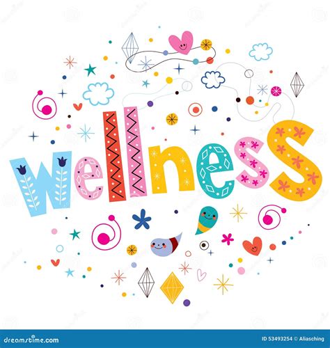 Wellness Typography Lettering Text Design Vector Illustration