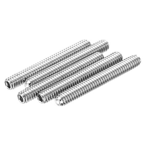 Uxcell 5pcs Hex Socket Grub Screw 1 4 20x2 304 Stainless Steel Head Socket Set Screws Flat