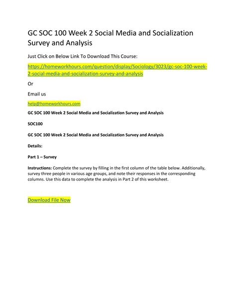 Ppt Gc Soc 100 Week 2 Social Media And Socialization Survey And