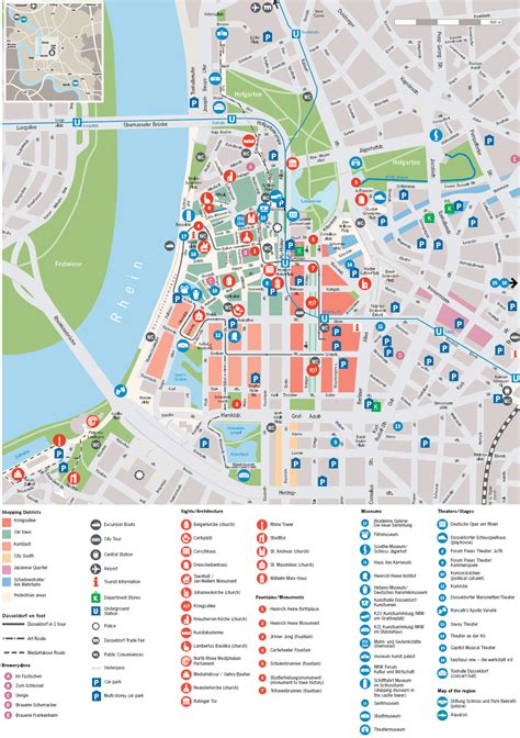 Dusseldorf Tourist Map - Duumlsseldorf Germany • mappery