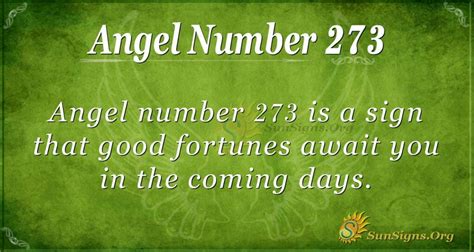 Angel Number 273 Meaning A Sign Of Good Fortune Sunsignsorg