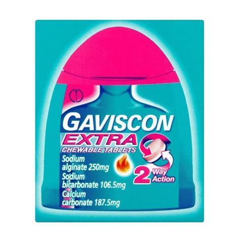 Gaviscon Extra Chewable Tablets Peppermint 12 Pack Manly