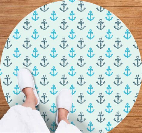 Tapis Vinyl Chambre Sticker D Ancres Bleues D Form Es Tenstickers