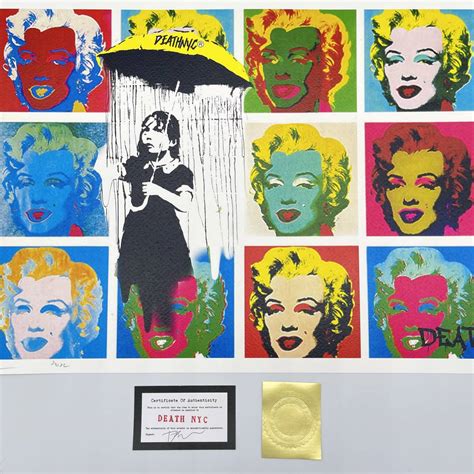 【未使用】death Nyc 世界限定100枚 アートポスター Banksy バンクシー Nola 傘少女 Marilyn Monroe