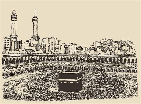 Santa Kaaba Em Meca Ar Bia Saudita Pessoas Mu Ulmanas Ilustra O