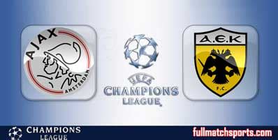 Ajax Vs Aek Athens Full Match Ucl Fullmatchsports