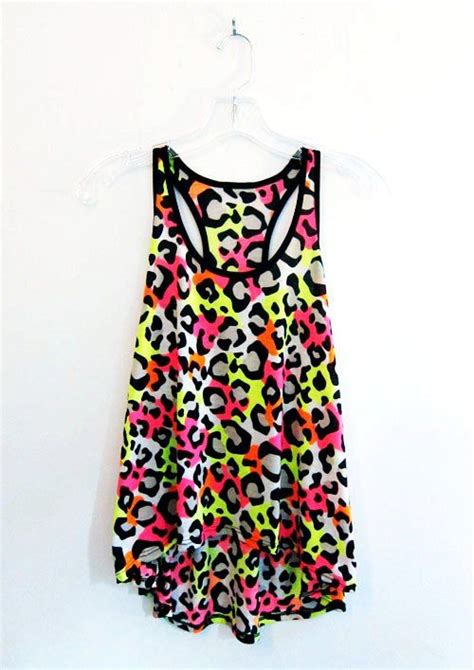 Neon Leopard Print Cute Fashion Top Outfits Clothes