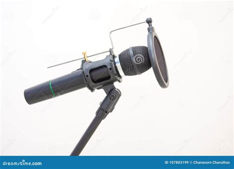 Microphone in Radio Studio. Stock Image - Image of speech, iron: 107803199