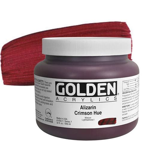 Golden Heavy Body Acrylics Alizarin Crimson Hue Oz Jar Jerry S