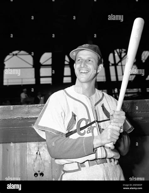 Stan Musial Of The St Louis Cardinals Is Shown At Ebbets Field In The