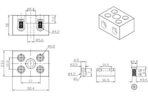 Винтовая керамическая клемма для проводов 2.5 мм2 Pro Legend 2x2 ...