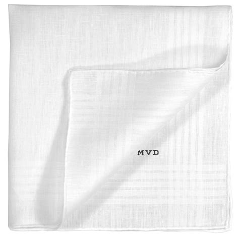 Hand Rolled Irish Linen Pocket Square With Hand Embroidered Monogram