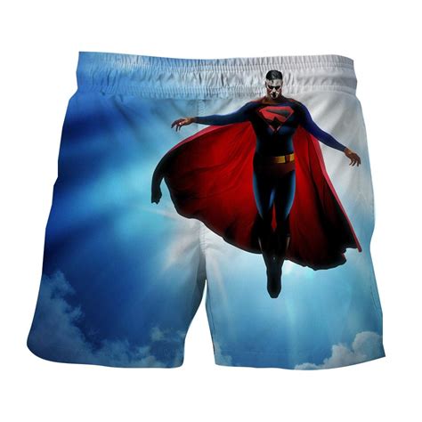 DC Comics Superman In the Sky Cool Blue Design Boardshorts